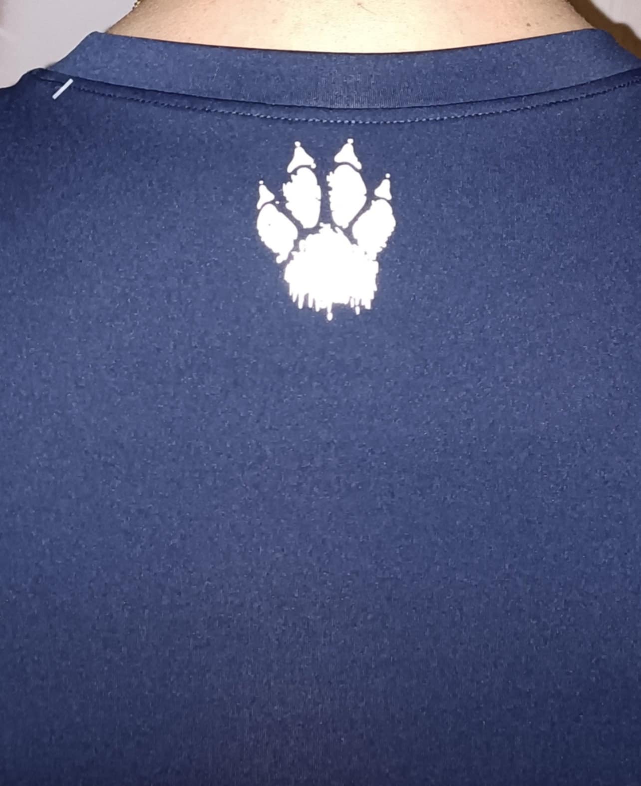 T-shirt compressé homme bleu navy motif argent