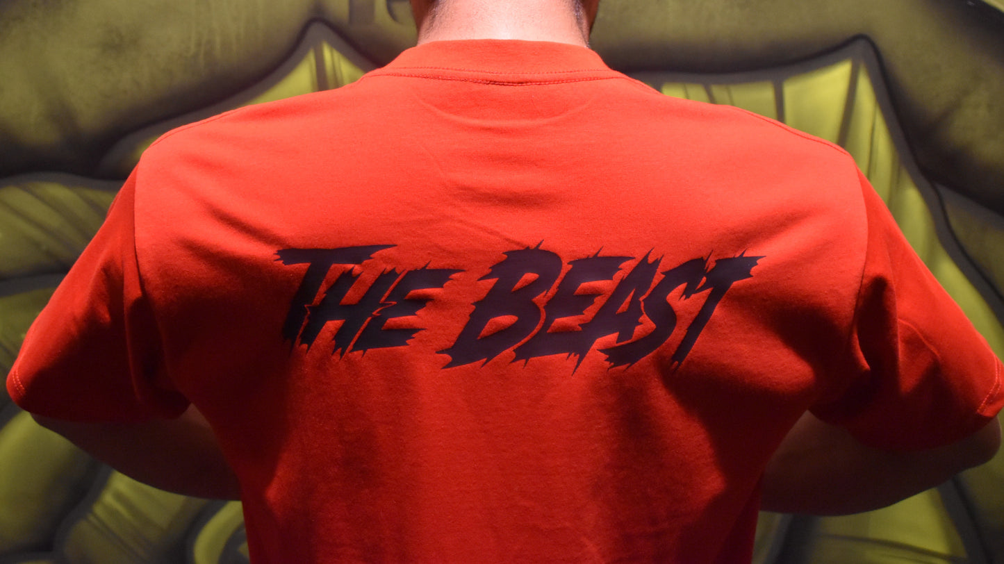 T-shirt oversize rouge motif noir