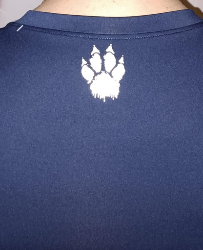 T-shirt compressé homme bleu navy motif argent