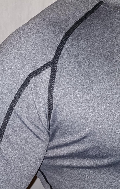 T-shirt compressé homme gris motif rouge