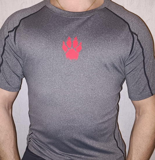 T-shirt compressé homme gris motif rouge